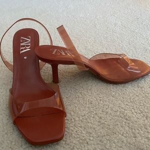 Zara Mauve Slingback heeled sandal 9